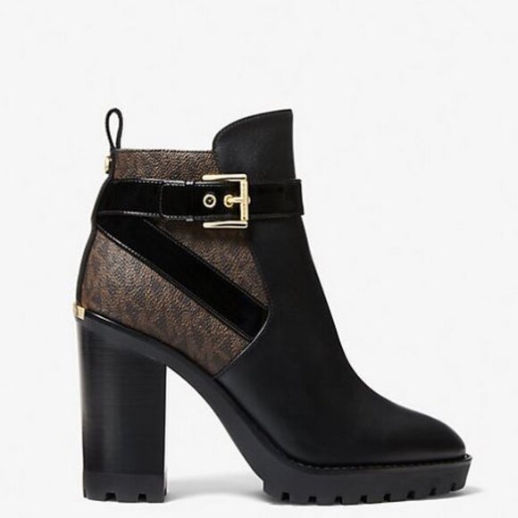 Michael Kors - Clancy Logo and Leather Ankle Boot - Picture 1 of 3